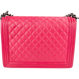 Chanel Pink Quilted Lambskin Large Boy Crossbody Bag