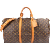 Louis Vuitton Monogram Canvas Keepall 50 Bandoulière Travel Bag