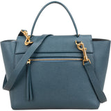 Celine Petrol Leather Grained Calfskin Belt Handbag