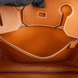 Hermès Brun Taurillon Clemence Leather Alezan Palladium Birkin 35 Handbag