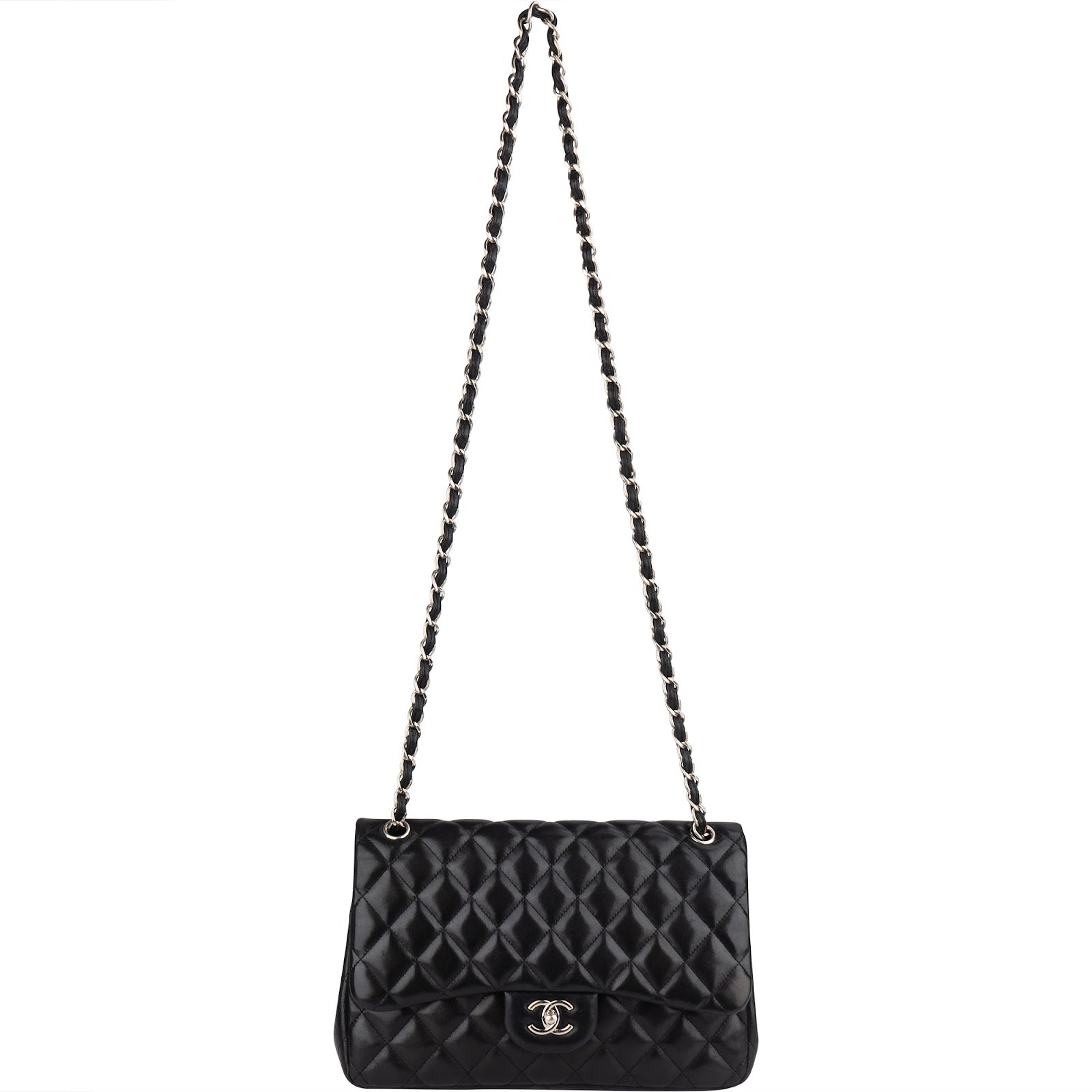 Chanel Quilted Lambskin Jumbo Double Flap Crossbody Bag xx datacode - vintageandkickz