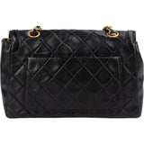 Chanel Quilted Lambskin 24K Gold Single Flap Crossbody Bag