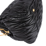 [🔄️B24 / F15] Miu Miu Black Matelassé Nappa Leather Top-Handle Bag Handbag - vintageandkickz