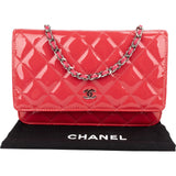 Chanel Quilted Patent Leather Wallet On Chain Crossbody Bag