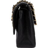Chanel Quilted Caviar Leather Medium Double Flap Crossbody Bag