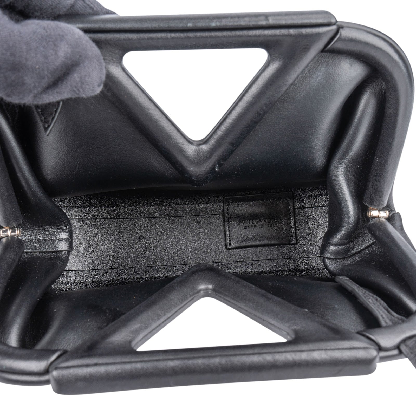 Bottega Veneta Leather Small The Point Handbag - vintageandkickz