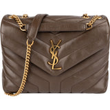 Yves Saint Laurent Brown Quilted Leather Loulou Crossbody Bag