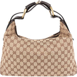 Gucci Monogram GG Canvas Horsebit Ring Hobo Shoulder Bag