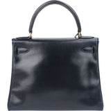 Hermès Blue Boxcalf Leather Kelly 28 Handbag