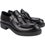 Prada Black Brushed Leather Loafers (38)