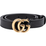 Gucci Black Leather GG Slim Marmont Belt (70/28)