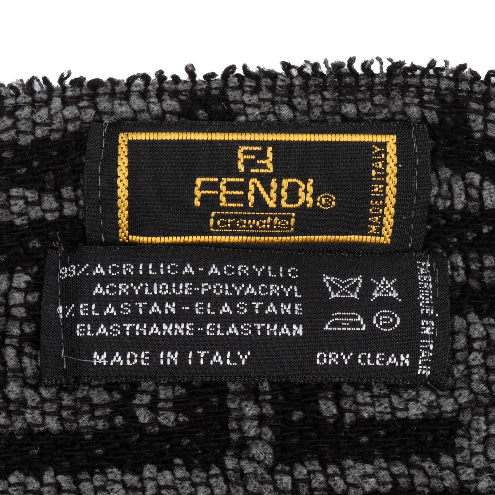 [🔄️B06 / F28] Fendi Wool Monogram FF Emblem Schal Scarf - vintageandkickz