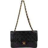 Chanel Quilted Lambskin 24K Gold Small Double Flap Shoulder Bag