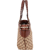 Gucci Monogram GG Canvas Woven Handle Babouska Tote Shoulder Bag