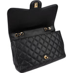 Chanel Quilted Caviar Leather Jumbo Single Flap Crossbody Bag - vintageandkickz
