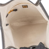 Miu Miu Smooth Leather Stitched Emblem Tote Shoulder Bag