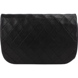 Chanel Quilted Lambskin Half Moon 24K Gold Double Flap Shoulder Bag