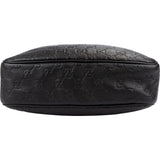 Gucci Black Guccissima Leather GG Messenger Crossbody Bag