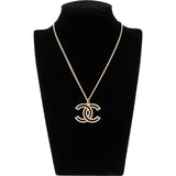 Chanel Crystal CC Emblem Dore 100th Coco Necklace