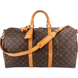 Louis Vuitton Monogram Canvas Keepall 50 Bandoulière Travel Bag