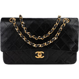 Chanel Quilted Lambskin 24K Gold Medium Double Flap Crossbody Bag