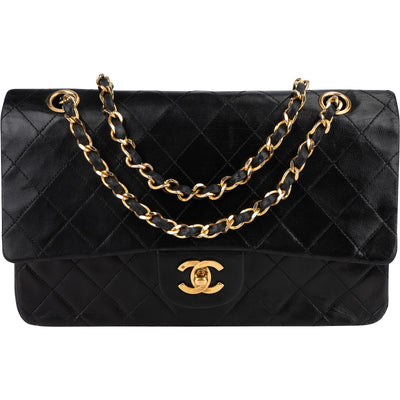 Chanel Quilted Lambskin 24K Gold Medium Double Flap Crossbody Bag