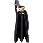Celine Black Leather Triomphe Shoulder Bag - vintageandkickz