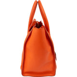 Céline Orange Grained Leather Luggage Handbag