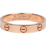 Cartier Au 750 Rosegold LOVE Wedding Band Ring (#55)