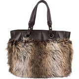 Chanel Faux Fur CC Charm Tote Handbag