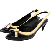 Louis Vuitton Multicolor Patent Leather Zipper Detail Slingback Pumps (37)