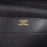 Hermès Noir Grained Fjord Leather Sac à Dépêches Business Handbag