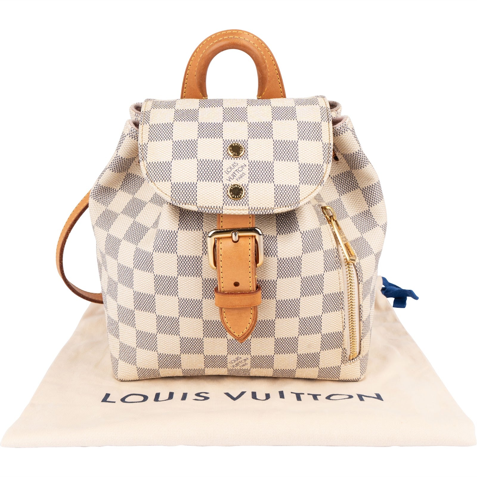 Louis Vuitton Monogram Damier Azur Canvas Sperone BB Backpack - vintageandkickz