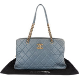 Chanel Quilted Lambskin CC Crown Tote Shoulder Bag