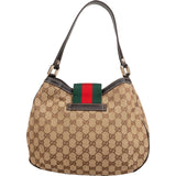 Gucci Monogram GG Canvas Web Hobo Shoulder Bag