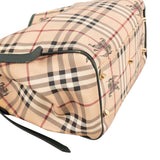 Burberry Haymarket Check Coated Canvas Equestrian Knight Hobo Shoulder Bag