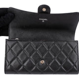 Chanel Quilted Caviar Leather Classic Flap Wallet