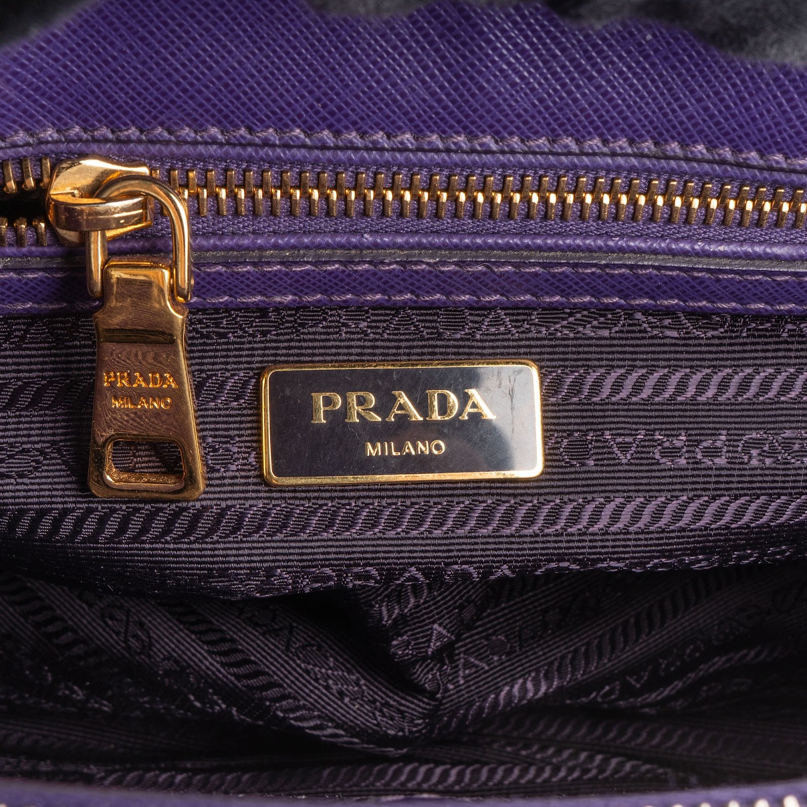 Prada Purple Saffiano Leather Galleria Handbag - vintageandkickz