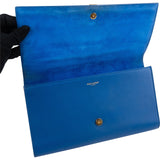Yves Saint Laurent Blue Leather Y-Ligne Chyc Clutch Bag