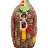 Christian Dior Trotter Monogram Galliano No. 2 Raffia Crossbody Bag