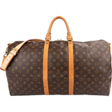 Louis Vuitton Monogram Canvas Keepall 55 Bandoulière Travel Bag