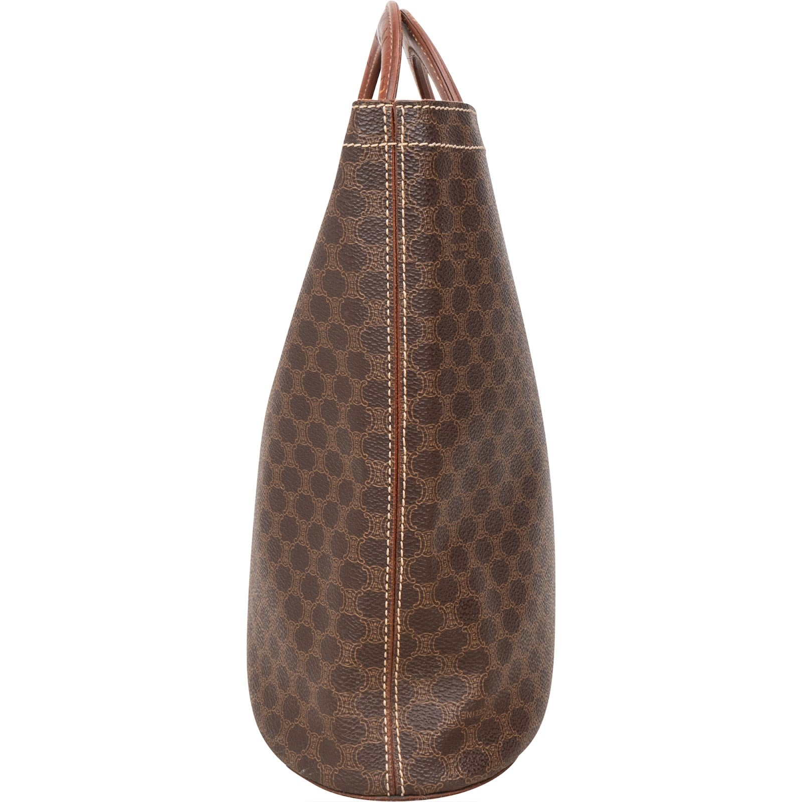 [🔄️B14 / F32] Celine Macadam Canvas Ring Handle Tote Handbag - vintageandkickz