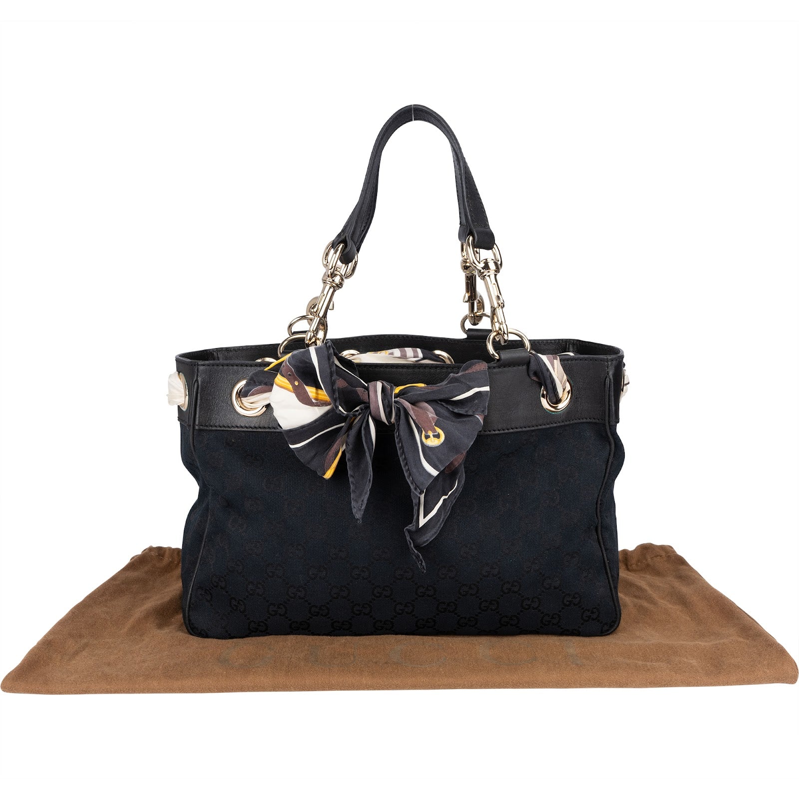 Gucci Monogram GG Canvas Positano Tote Handbag - vintageandkickz