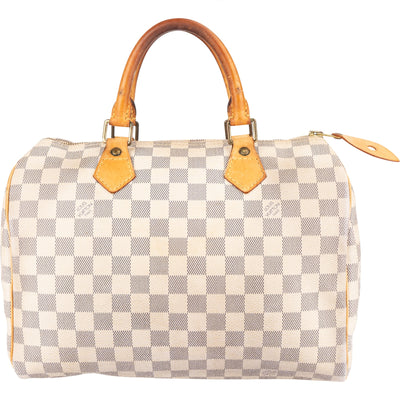 Louis Vuitton Monogram Damier Azur Speedy 30 Handbag