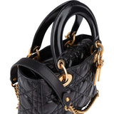Christian Dior Crinkled Quilted Lambskin Lady Dior Handbag