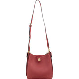 MCM Red Visetos Pebbled Leather Patricia Hobo Crossbody Bag