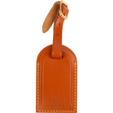 [🔄️B10 / F27] Louis Vuitton Brown Leather Luggage Tag - vintageandkickz