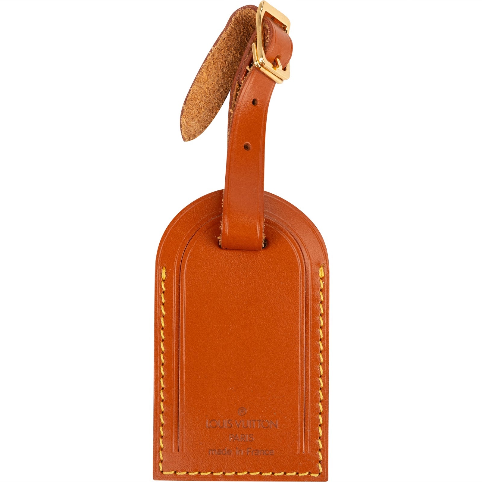 [🔄️B10 / F27] Louis Vuitton Brown Leather Luggage Tag - vintageandkickz