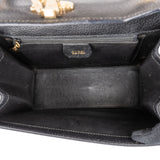 Gucci Black Grained Leather Padlock Top Handle Handbag