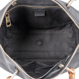 Gucci Black Grained Leather Bamboo Top Handle Boston Handbag